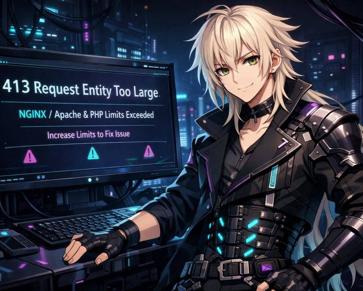 WordPress „413 Request Entity Too Large“ beheben – NGINX/Apache & PHP Limits anheben 3